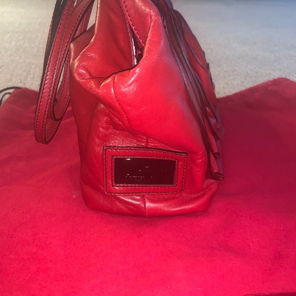 NWT VALENTINO Red Petal Rosette Logo Tote - Picture 6 of 9